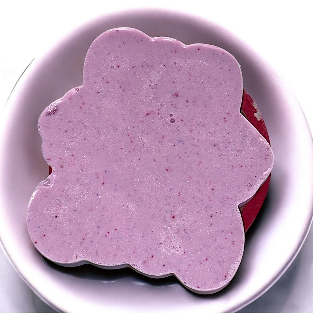Lavender shimmer soap handmade 5x4in 8oz shea butter based god is good - Picture 2 of 2